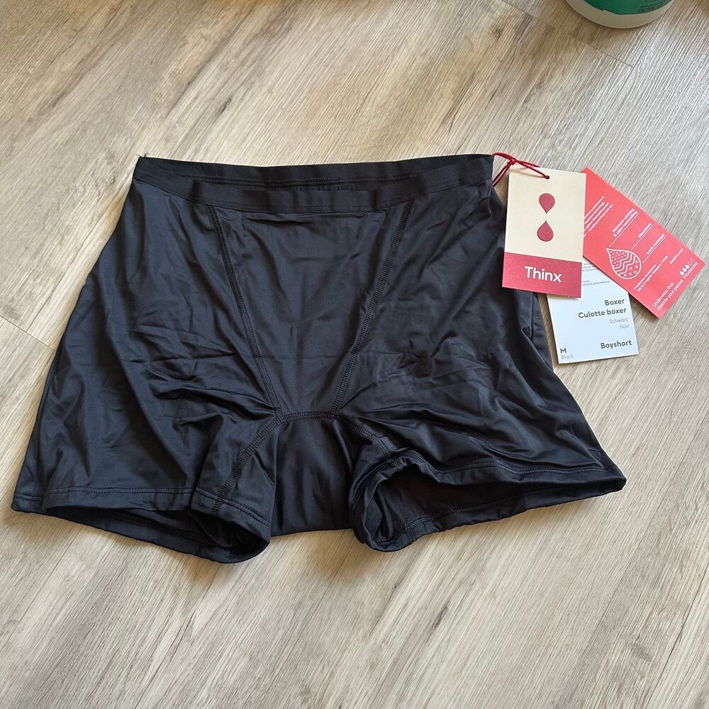 Thinx Period Panties Boy Short Black Size Medium NEW NWT